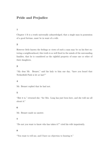 Text: Pride and Prejudice